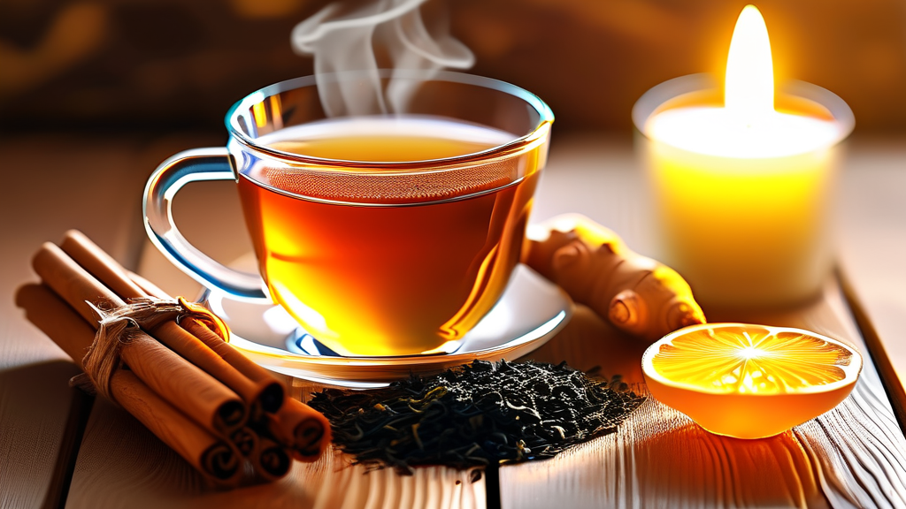 비염 완화에 도움 되는 차 종류 (realistic 스타일)