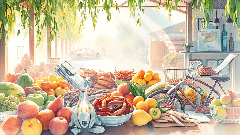 온라인 구매 (마켓경기) (watercolor 스타일)