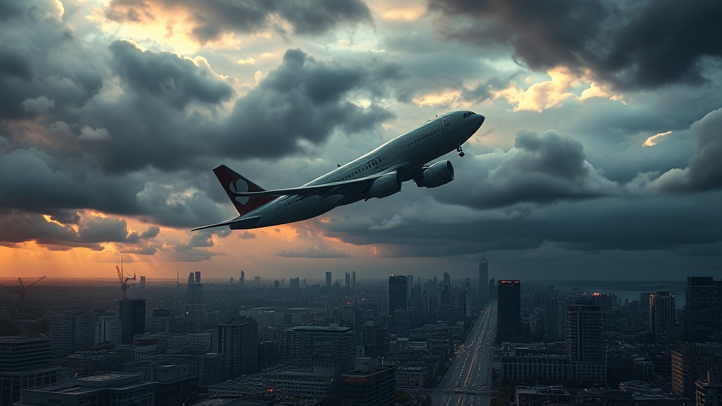비행기 추락 꿈: 일반적 해석 (realistic 스타일)
