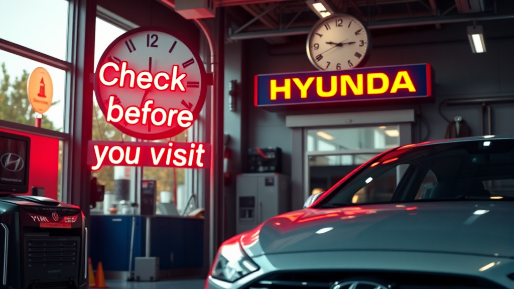 서비스센터 운영시간 및 방문 전 체크사항 (realistic 스타일)