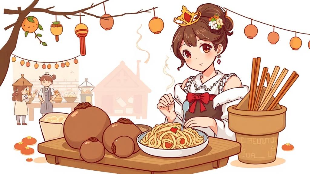 군밤 및 먹거리 정보 (illustration 스타일)