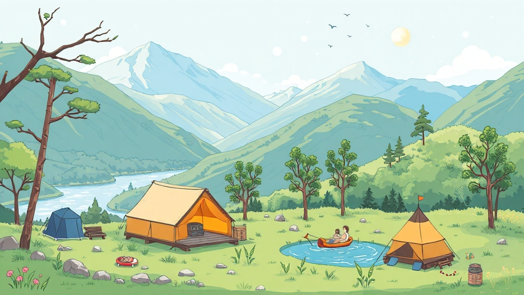 파라다이스캠프: 위치 및 소개 (illustration 스타일)