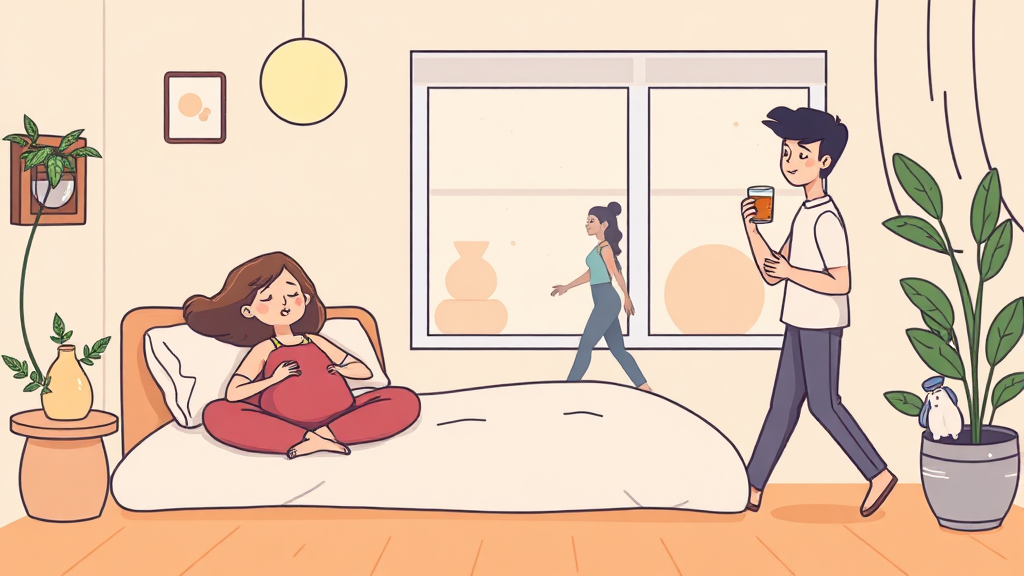 생활 습관 변화로 식욕 조절하기 (cartoon 스타일)