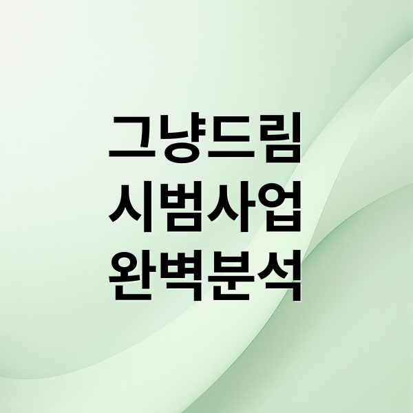 그냥드림
시범사업
완벽분석 (그냥드림 시범사업 5월 2만원)