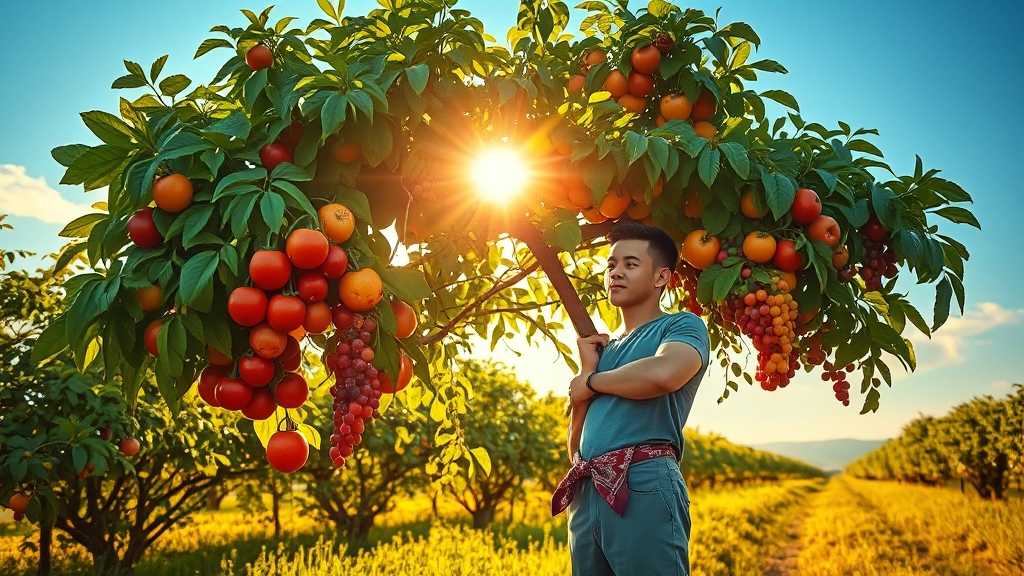 과일 따는 꿈 해몽 (realistic 스타일)