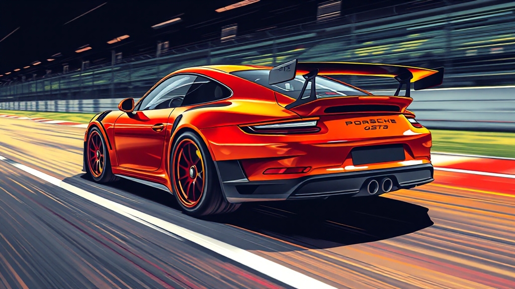 신형 911 GT3: 디자인, 엔진, 공기역학 (illustration 스타일)
