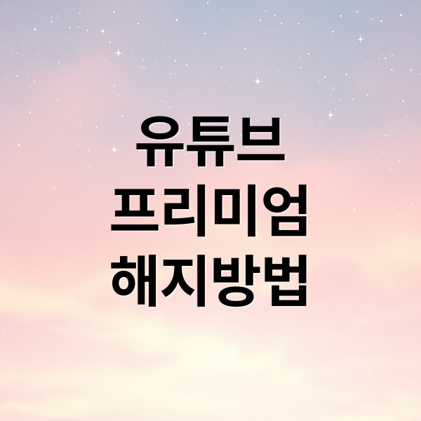 유튜브
프리미엄
해지방법 (유튜브 프리미엄 자동결제 해지)