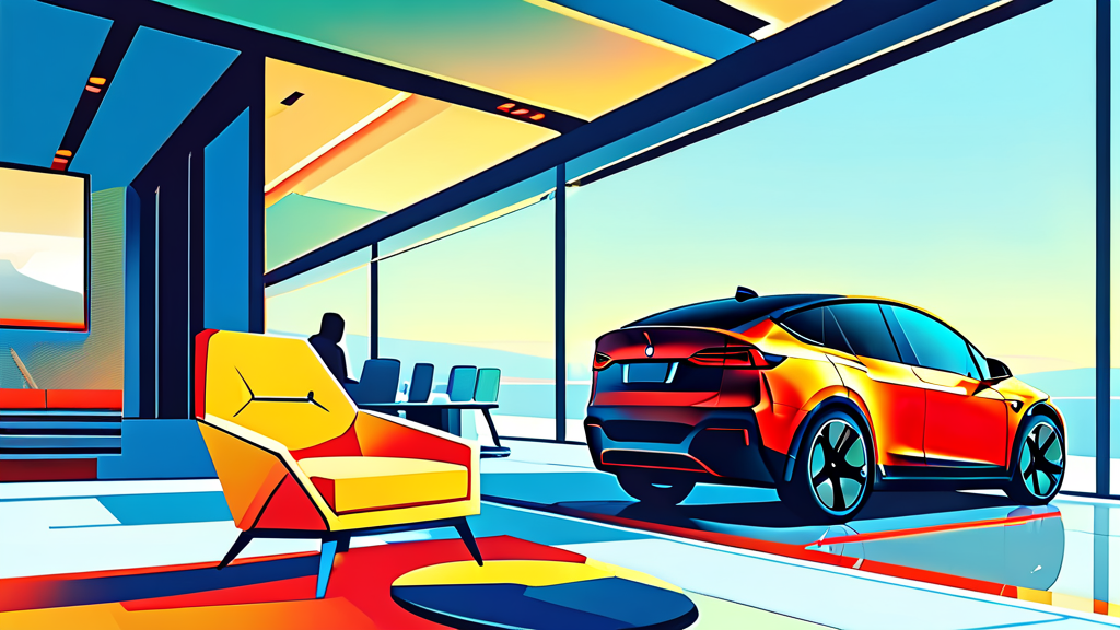 iX3, 테슬라와 비교되는 성능과 매력 (cartoon 스타일)