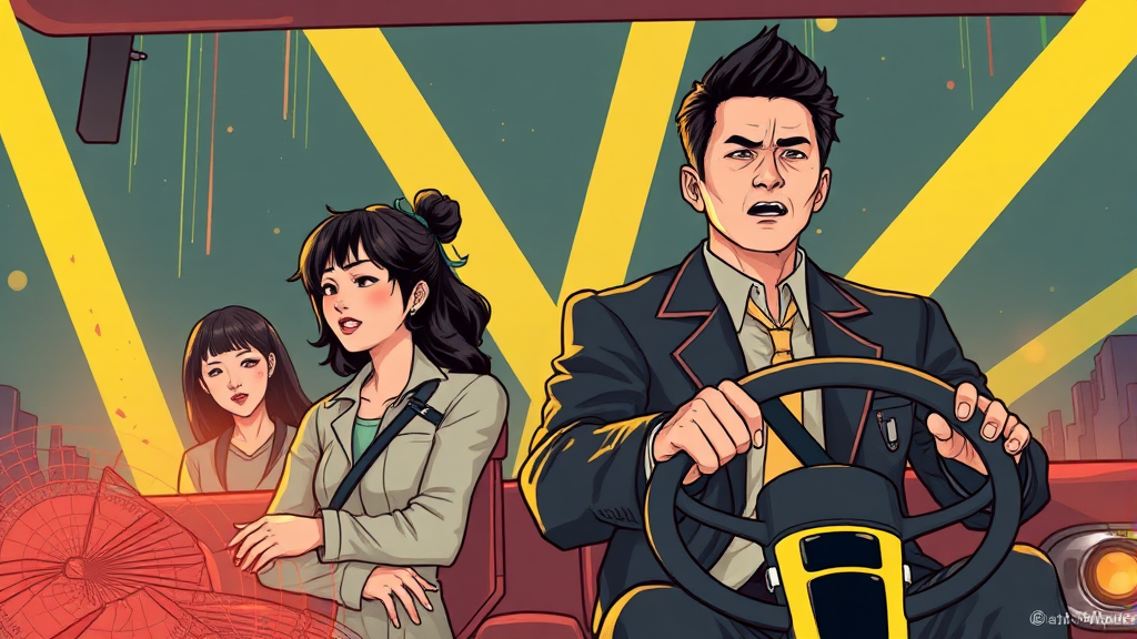 모범택시 팀의 잠입 작전 (illustration 스타일)