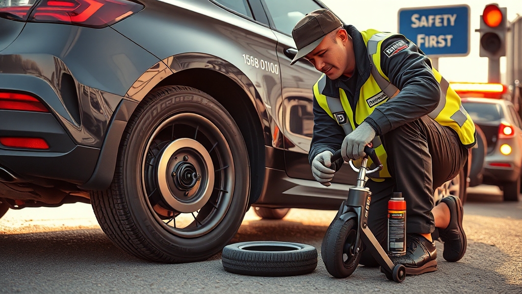 긴급출동 서비스 이용 절차 (realistic 스타일)