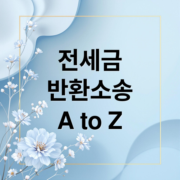 전세금
반환소송
A to Z (전세보증금 반환소송 셀프 소송)