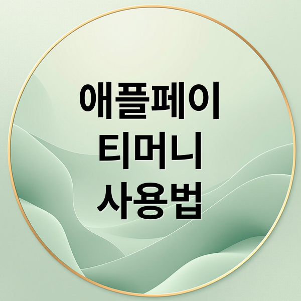 애플페이
티머니
사용법 (애플페이 티머니)