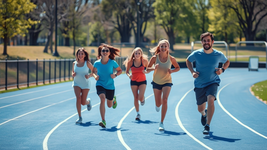 추천 러닝 코스: 공원 & 운동장 (realistic 스타일)