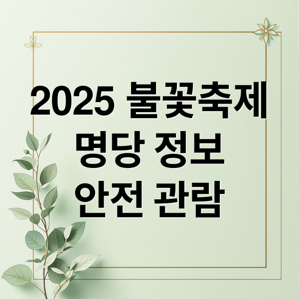 2025 불꽃축제
명당 정보
안전 관람 (2025 서울세계불꽃축제)