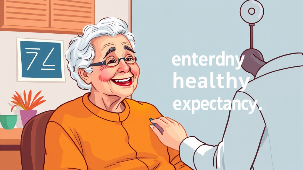 건강수명 위한 정기 검진 (illustration 스타일)