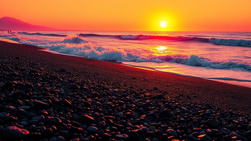 몽돌해변, 파도 소리가 아름다운 자갈 해변 (popart 스타일)