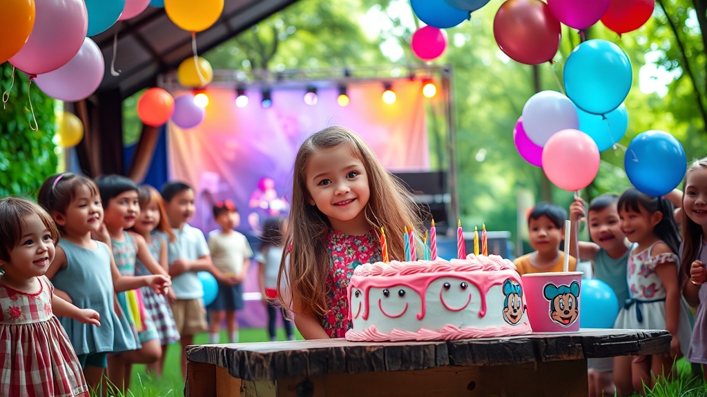 특별 이벤트: 생일 파티 및 공연 (realistic 스타일)