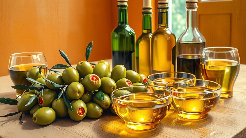 올리브오일, 종류별로 뭐가 다를까? (realistic 스타일)