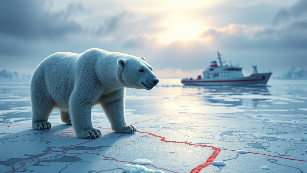 대안 항로와 미래 물류 시스템의 변화 (realistic 스타일)