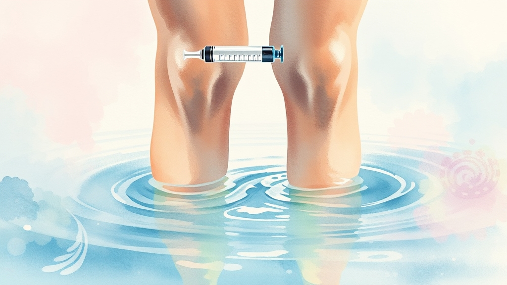 무릎 물 제거, 병원 치료법 (watercolor 스타일)