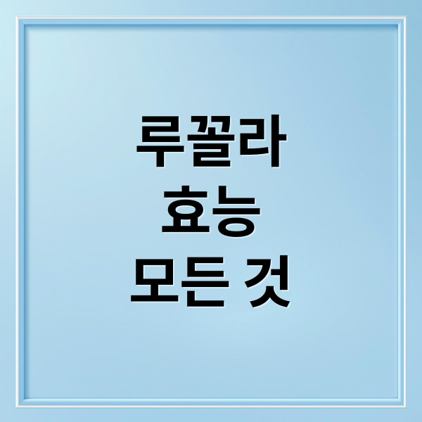루꼴라
효능
모든 것 (루꼴라 효능)