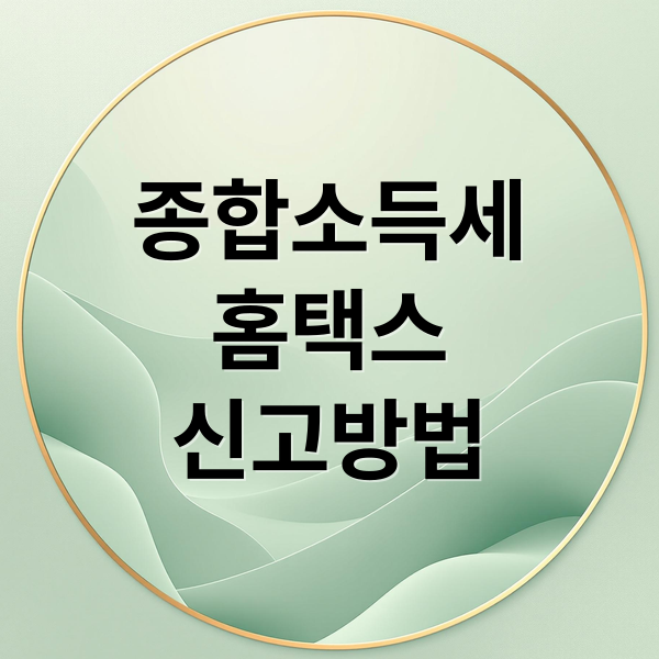 종합소득세
홈택스
신고방법 (홈택스 종합소득세 신고)