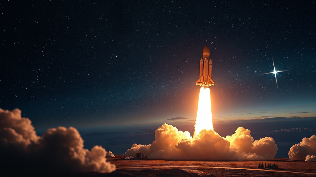 우주산업 성장 동력 및 투자 포인트 (realistic 스타일)