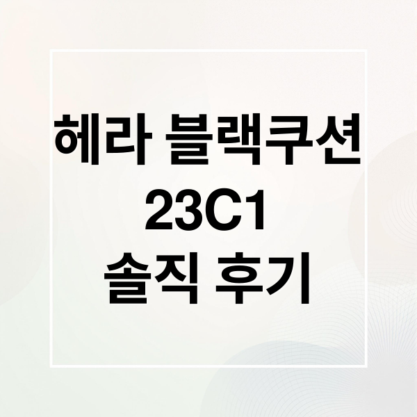 헤라 블랙쿠션
23C1
솔직 후기 (헤라 블랙쿠션 23C1 리뷰)