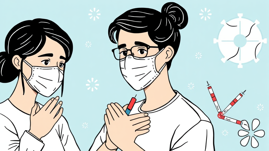 B형 독감 예방 및 관리 방법 (illustration 스타일)