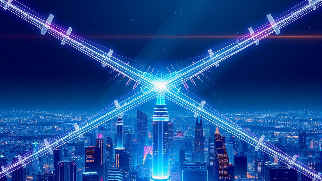 6G 핵심 기술: 초고집적 다중 안테나 (X-MIMO) (illustration 스타일)