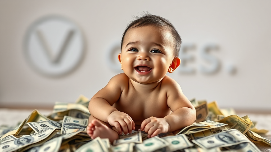 기업의 출산 장려금 제도 사례 (realistic 스타일)