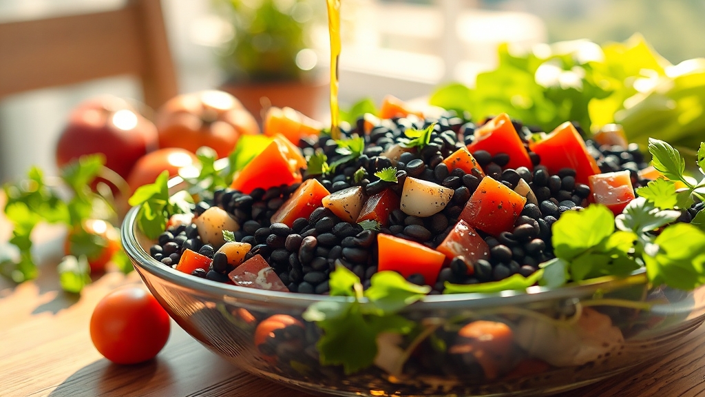 블랙렌틸콩 먹는 법 (realistic 스타일)