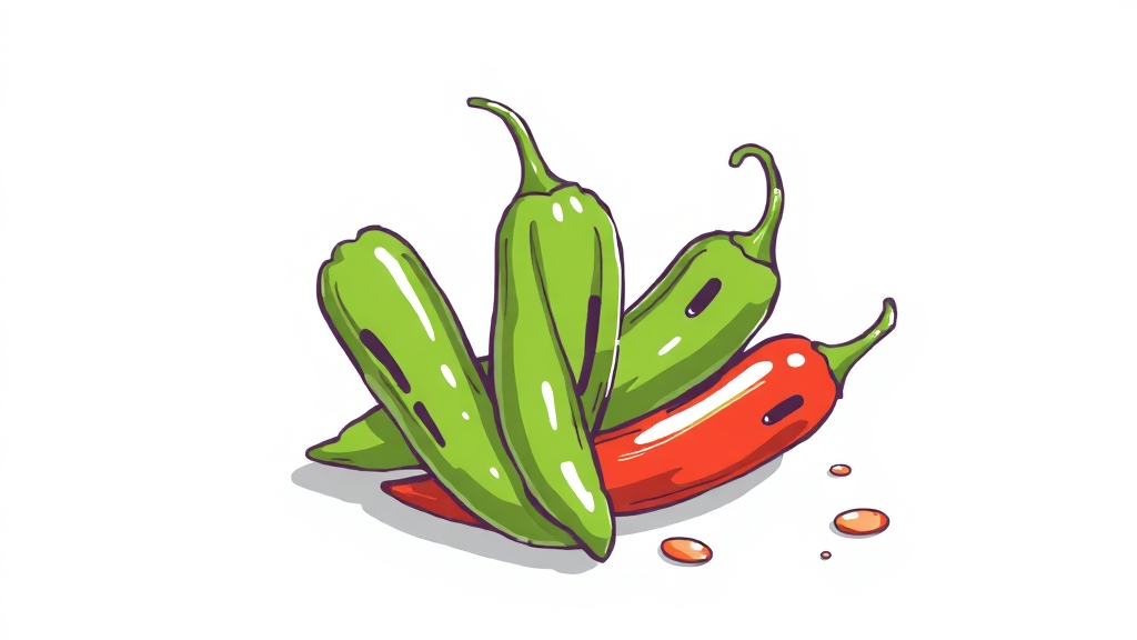 고추 손질 및 세척 (illustration 스타일)