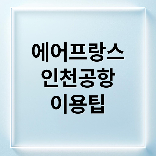 에어프랑스인천공항이용팁 (인천공항 에어프랑스 체크인)