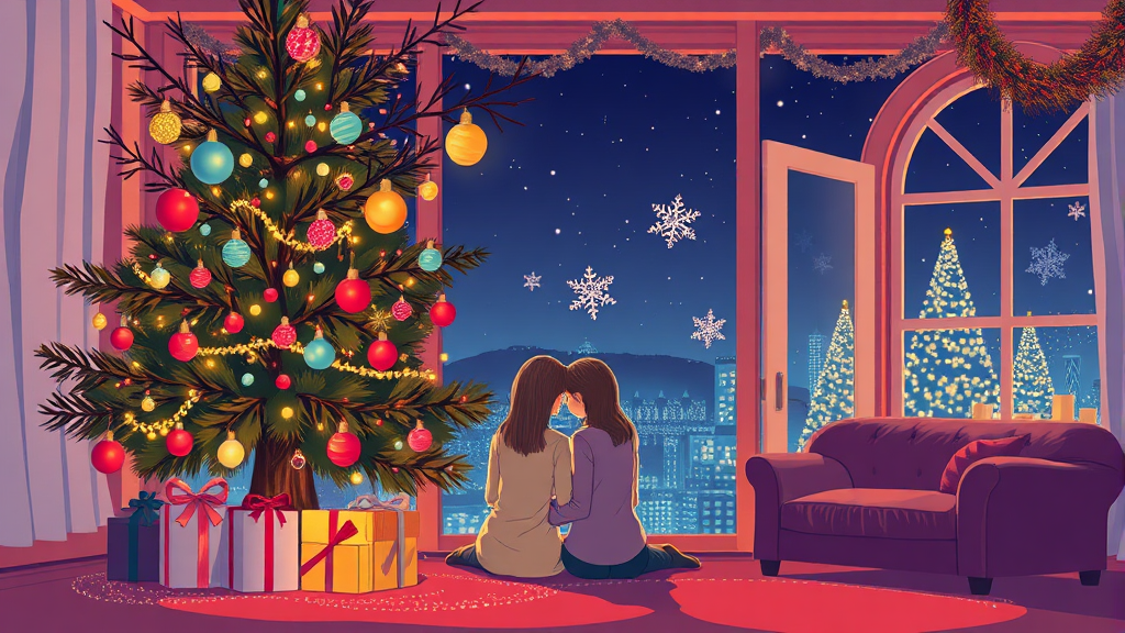 실내 & 야외 크리스마스 명소 비교 (illustration 스타일)