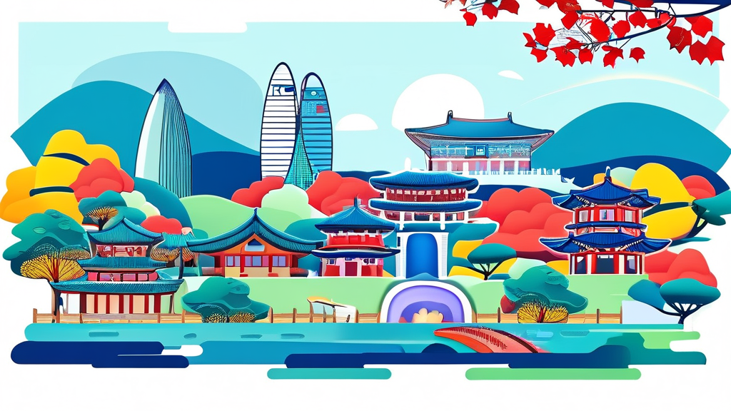 광주 대표 인기 여행지 10선 (illustration 스타일)