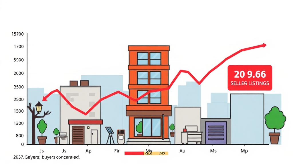 다주택자 양도세 중과 유예 종료 임박: 초급매 시장 전망과 매수 전략 4 서울 아파트 매물 증가 현황 및 가격 흐름 변화 (cartoon 스타일)