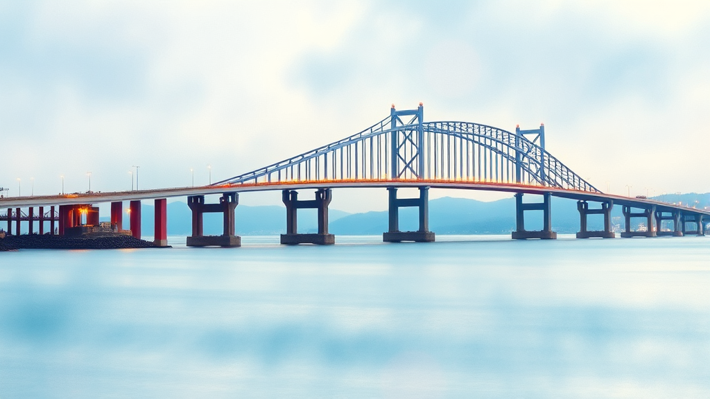 해오름대교 개통으로 인한 효과 (watercolor 스타일)