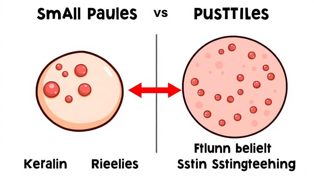 좁쌀 vs 화농성: 여드름 종류별 맞춤 케어 (cartoon 스타일)
