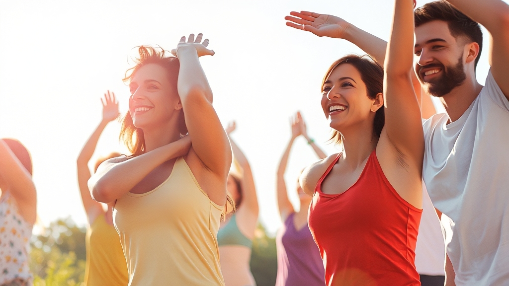 건강한 운동, 행복한 삶! (watercolor 스타일)