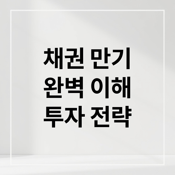 채권 만기
완벽 이해
투자 전략 (채권 만기)