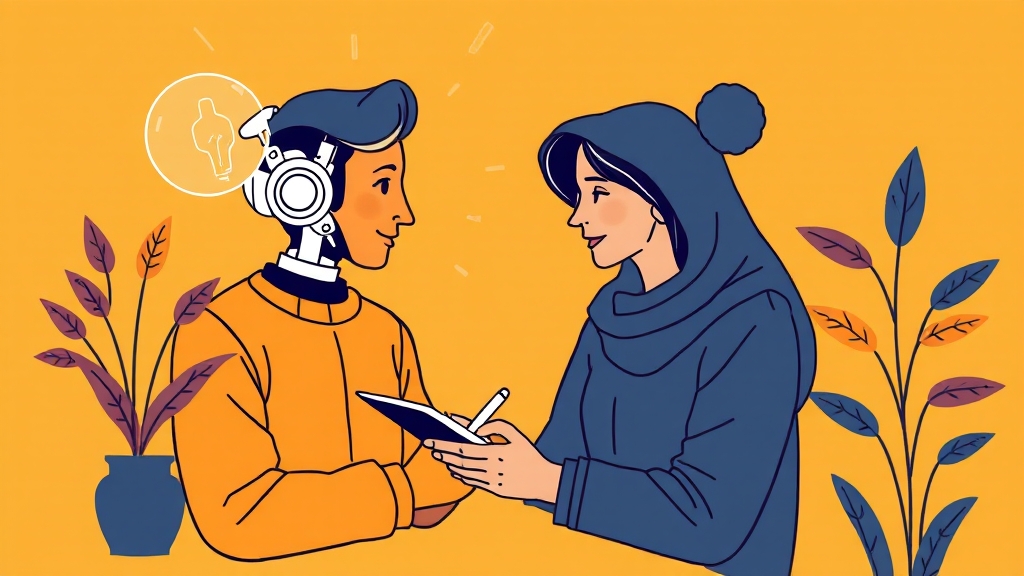 AI와 인간의 협업 전략 (illustration 스타일)