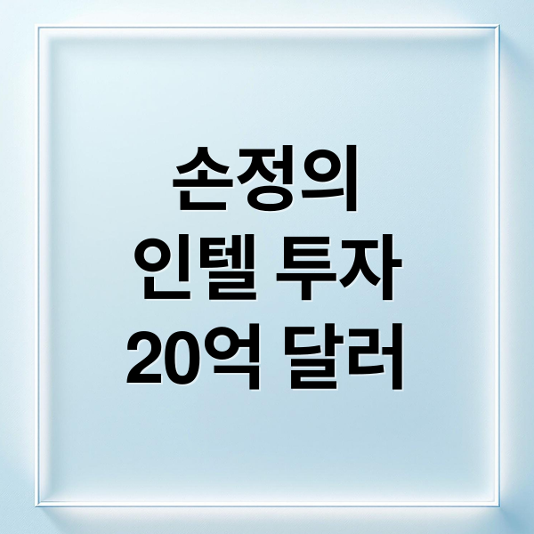 손정의
인텔 투자
20억 달러 (소프트뱅크 인텔 지분 20억 달러)