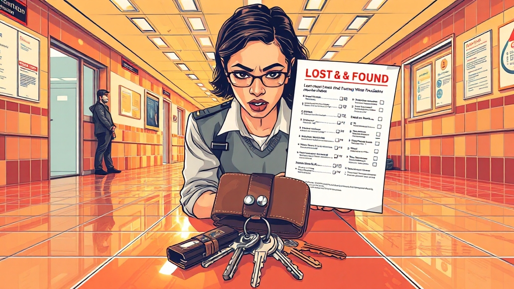 분실물 발생 시 대처법 (illustration 스타일)