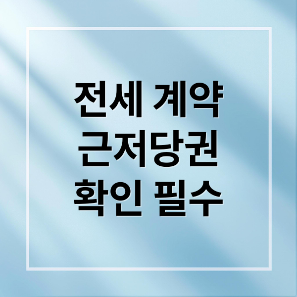 전세 계약
근저당권
확인 필수 (임대인의 근저당 확인, 필수 체크 사항)