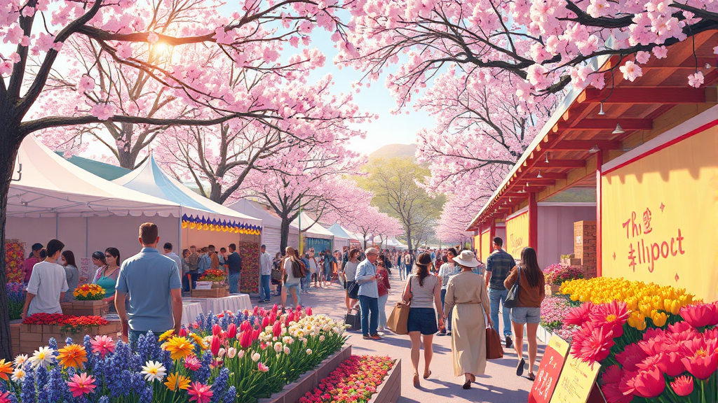 봄나들이 최적지: 지역별 추천 행사 및 볼거리 (realistic 스타일)