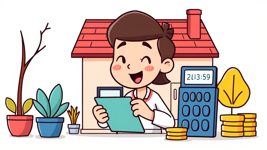 대출 이자, 똑똑하게 계산하고 줄이는 방법 (cartoon 스타일)