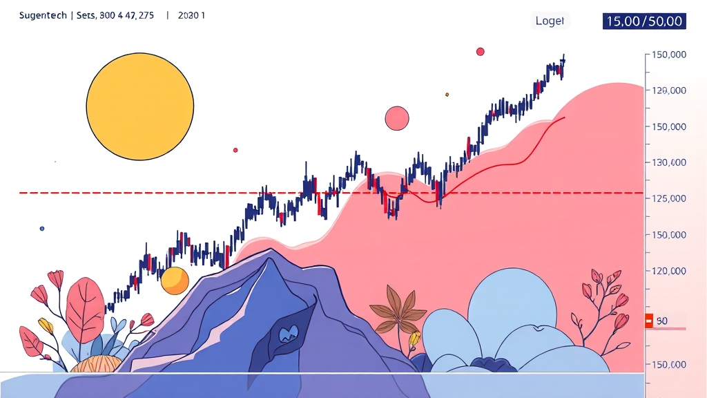 수젠텍 주가 차트 분석 & 투자 전략 (illustration 스타일)