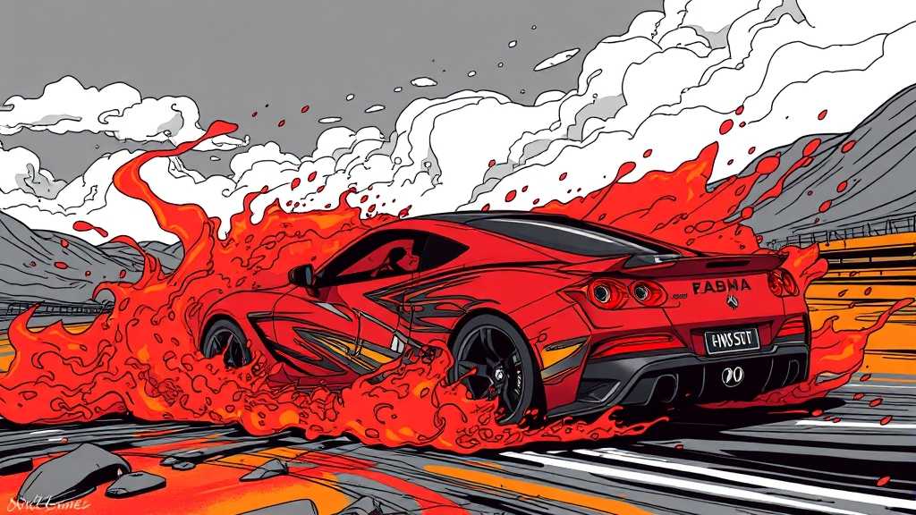 GV60 마그마, 주행 경험을 극대화하는 기술 (illustration 스타일)