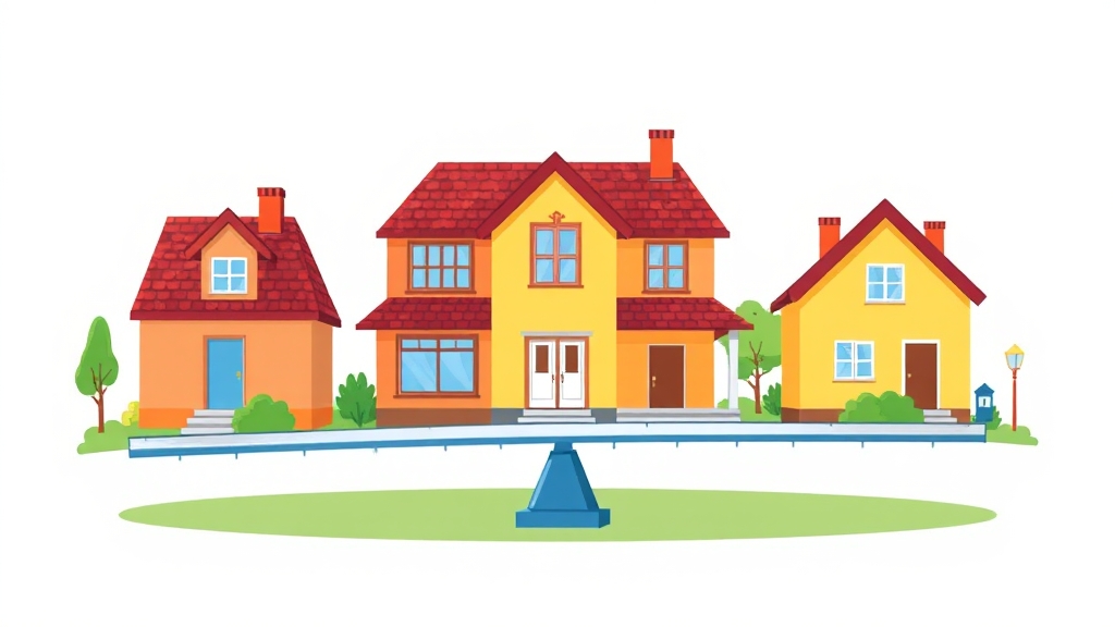 감정평가 vs 기준시가 (cartoon 스타일)